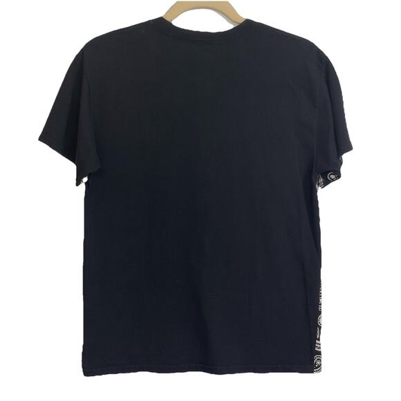 Black Goth Graphic T-Shirt L Los Muertos Sugar Skull Paisley Y2k ODM Tattoo Art - Picture 2 of 6